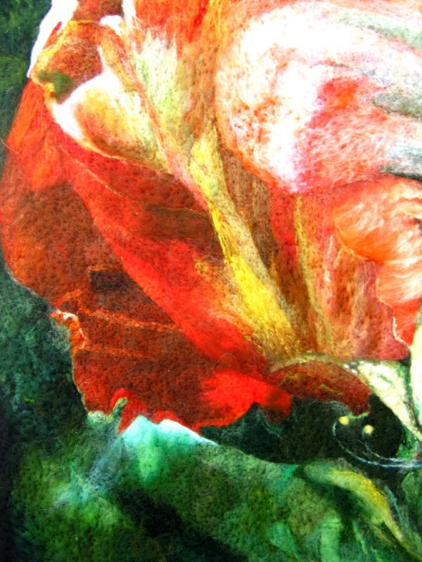Картина    из   шерсти   "Ночная сказка".  Цветок фэнтези.