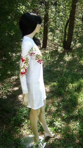 Авторское трикотажое платье "Рябинка"