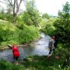 Мальчишки исследуют речку. Найдены лягушки и стрекозки)