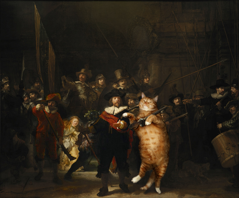 Rembrandt Nightwatch Cat W