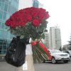 101 красная роза 80см