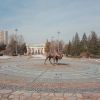 Верблюд в центре парка горького Алматы