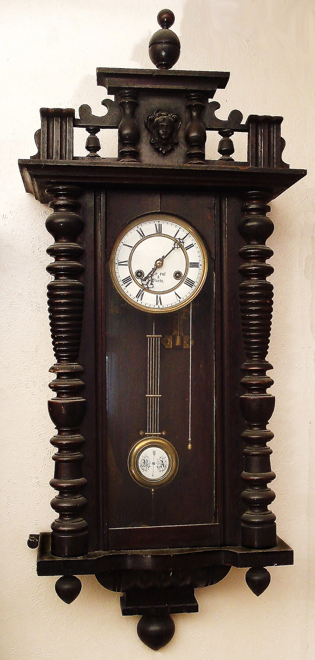 Часы «le roi a Paris» “Король Парижа” Германия 19век с медным маятнмком