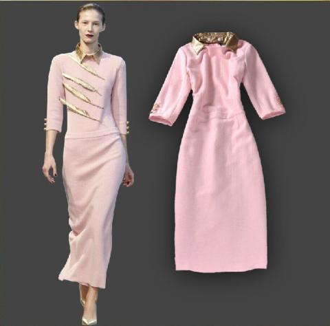 HIGH-QUALITY-New-2014-Runway-Winter-Dress-Women-s-Removable-Collar-3-4-Sleeve-Sweet-Pink.jpg