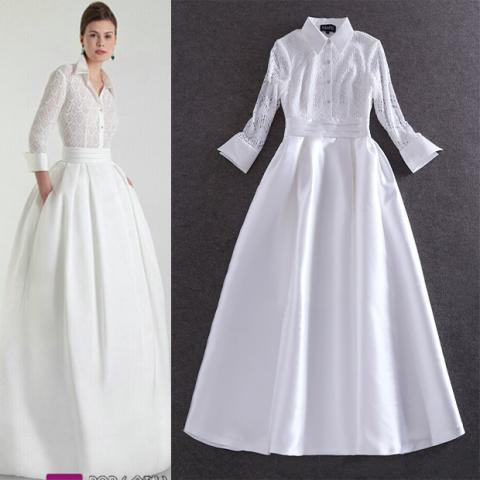 High-Quality-New-Fashion-2015-Women-s-3-4-Sleeve-Shirt-Collar-Lace-Patchwork-Elegant-White.jpg