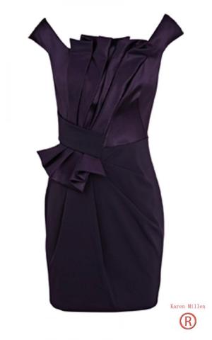 Karen Millen Pleated Peplum Dress Purple DL006_3.jpg