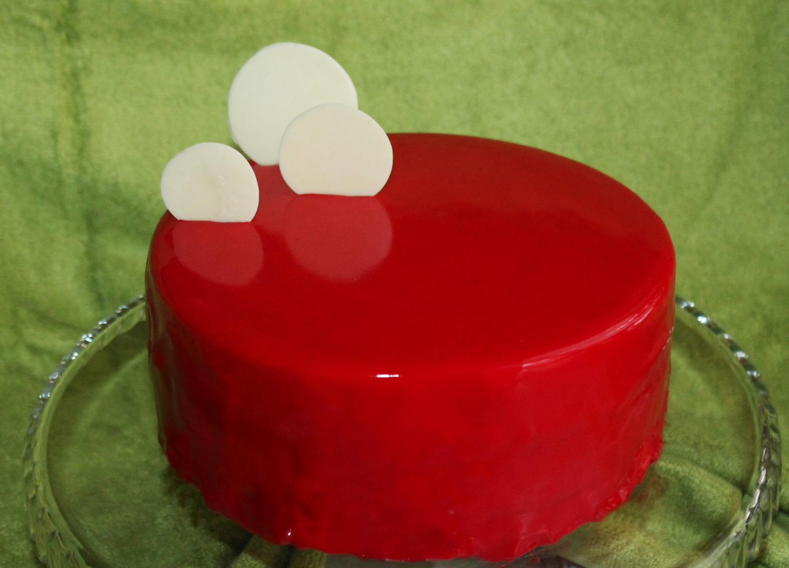 Торт красный бархат с зеркальной глазурью