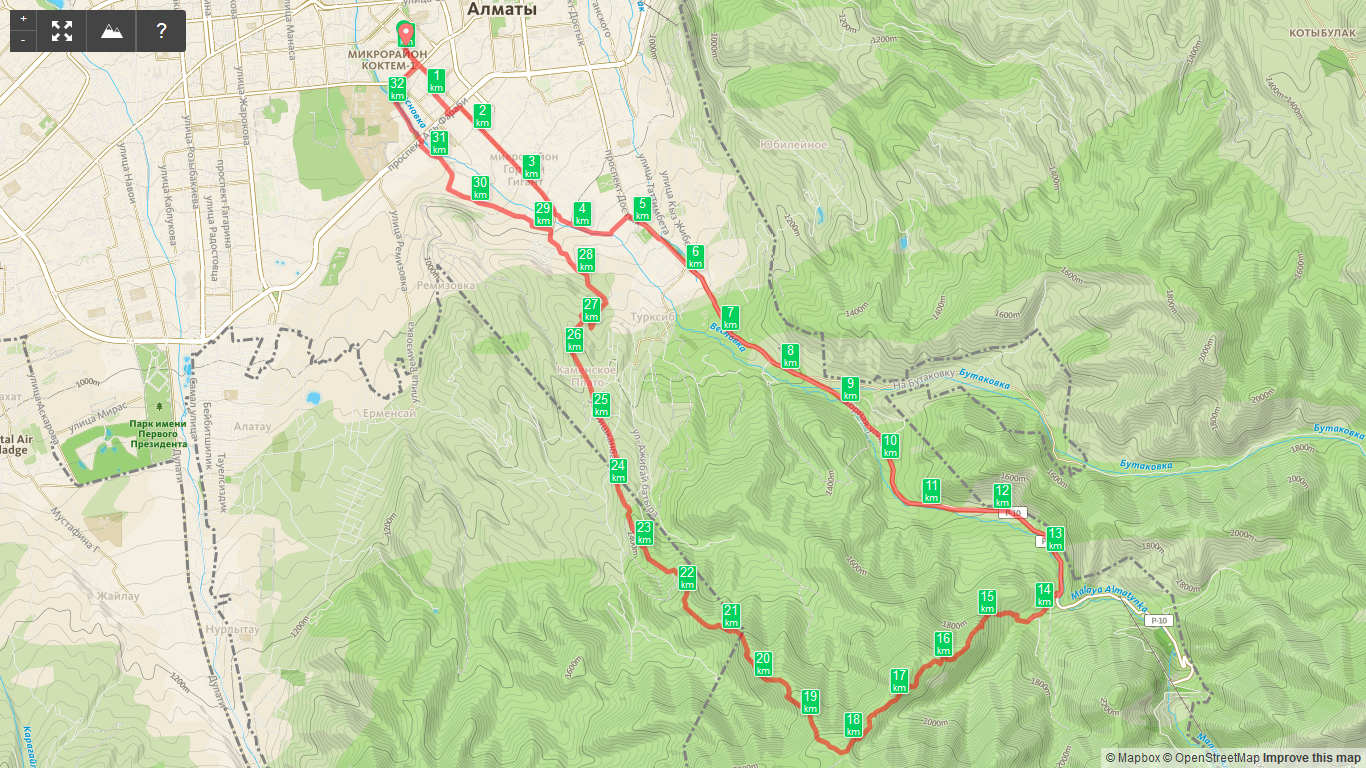Маршрут алматы карта