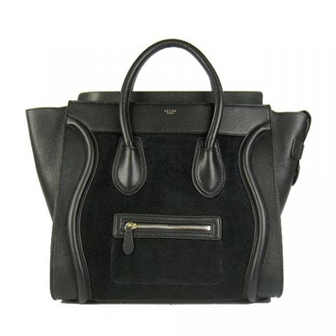 Celine Bag Luggage Jumbo in Suede Black .jpg