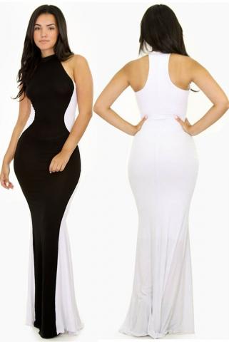 NEW-2014-Elegant-dress-long-party-Swerve-black-and-Ivory-patchwork-Sleeveless-prom-mermaid-Evening-Dresses (2).jpg